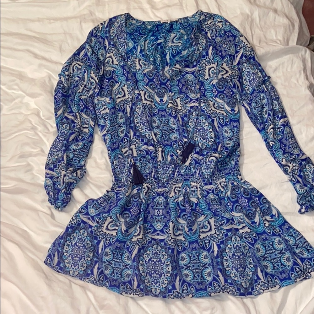 EUC Parker Smocked Waist Silk Dress sz small